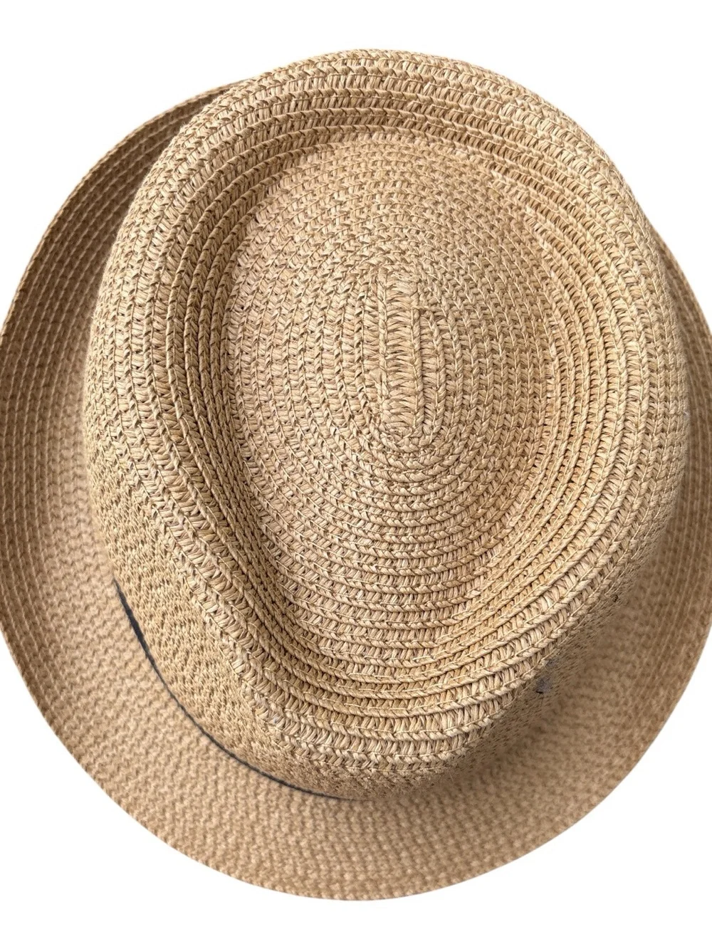 LVaiz Papet Straw Fedora Hat with Black Band - Tan